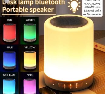 Lampada TOUCH LAMP ALTO-FALANTE PORTÁTIL com Bluetooth  usb e cartão memoria